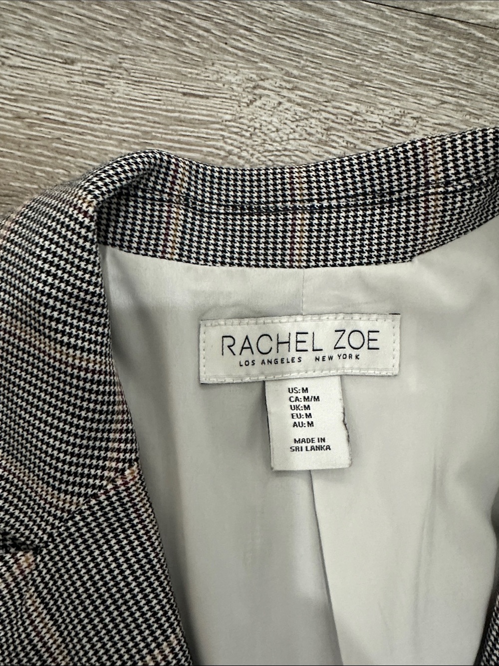 Rachel Zoe Gray Plaid Blazer with Purple Windowpane Accents - Picture 2 of 2